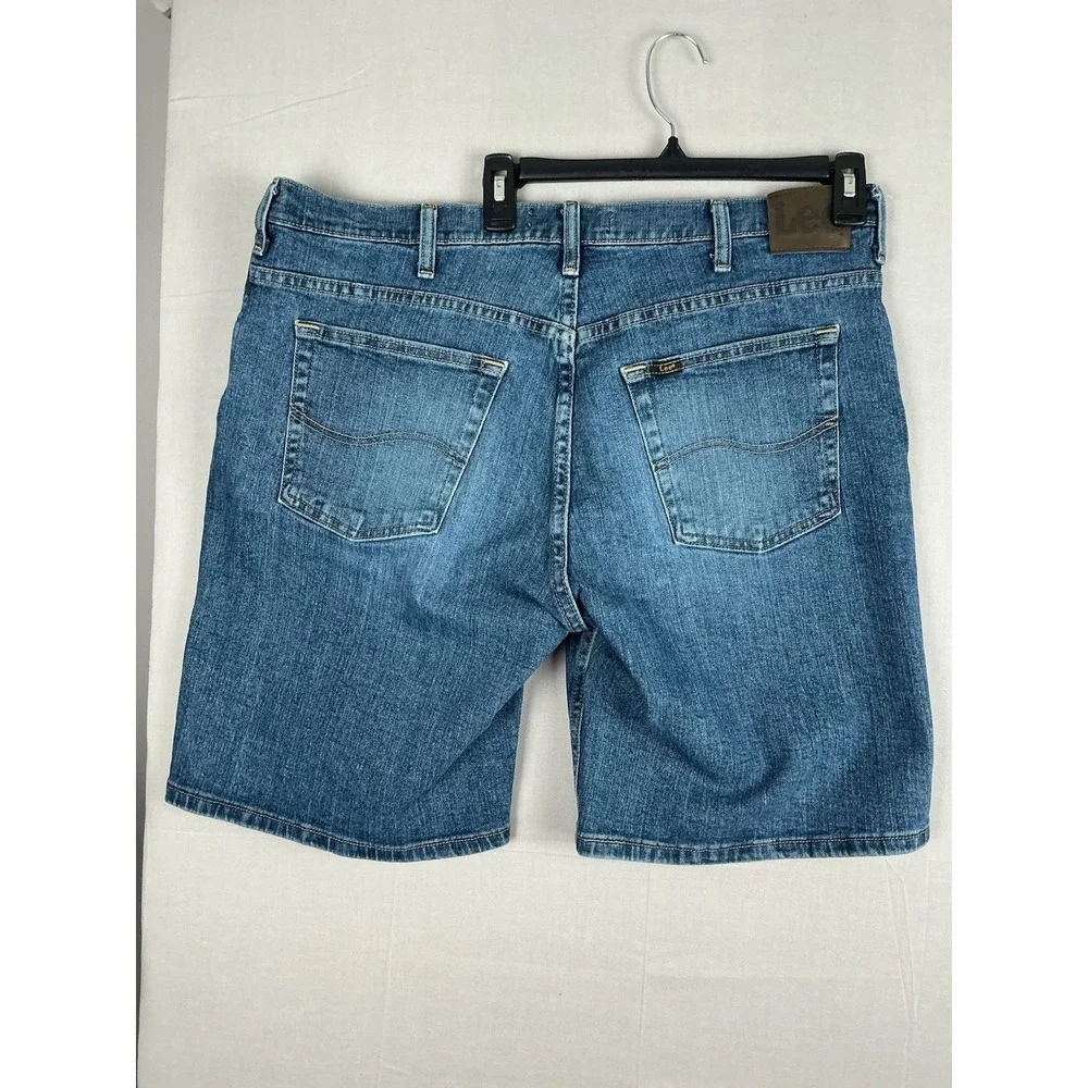 Lee Y2K Denim Shorts Mens 38 Blue Regular Fit Made In Mexico